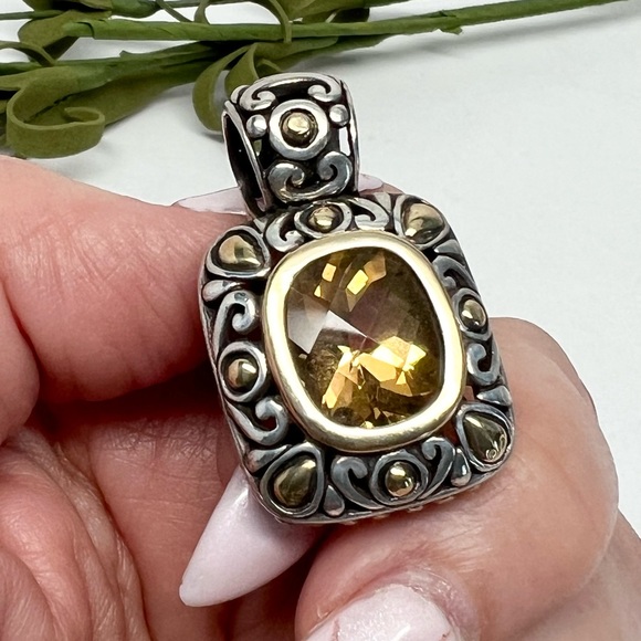 John Hardy Citrine Batu Pendant .925 / 18K Gold - Picture 11 of 11